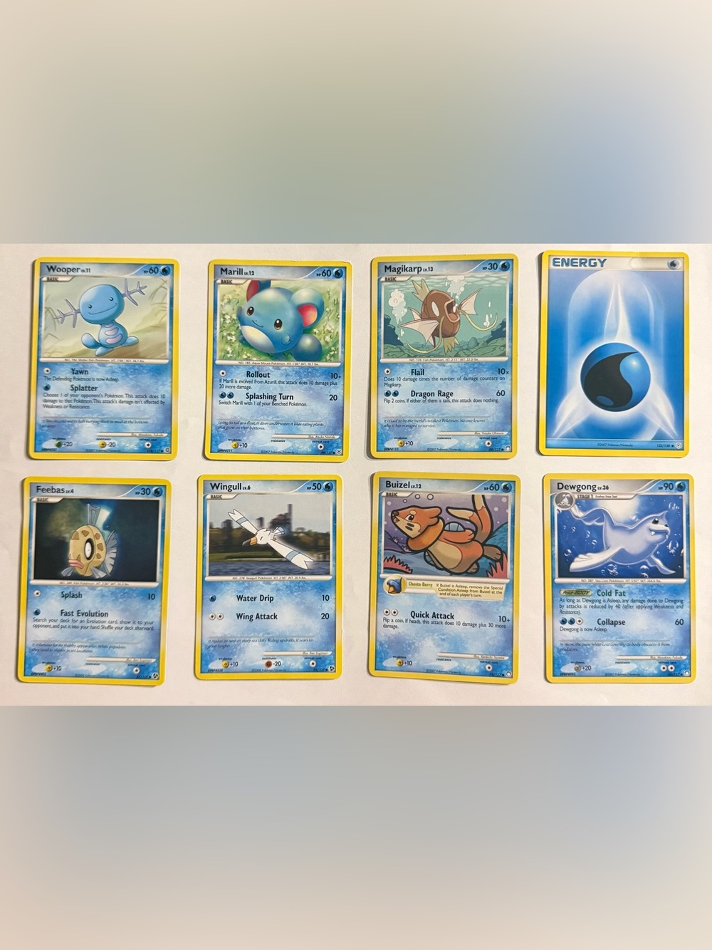 Pokemon Water Lot Wooper 118/132 Marill Magikarp Feebas Vintage Cards lot 8⁠